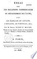 Essai sur les relations commerciales du département de l'Aude