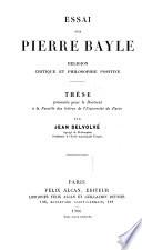Essai sur Pierre Bayle