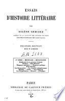Essais d'histoire littéraire