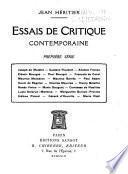 Essais de critique contemporaine