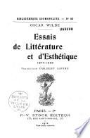 Essais de littérature et d'esthétique, 1877-1885
