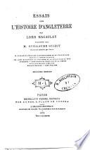 Essais sur l'histoire d'Angleterre