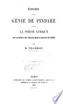 Essais sur le génie de Pindare et sur la poésie lyrique dans ses rapports avec l'évélation morale et religieuse des peuples
