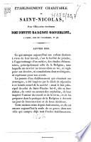 Etablissement charitable de Saint-Nicolas, pour l'éducation chrétienne des petits garçons orphelins, à Paris, rue de Vaugirard, n°98. Janvier 1836