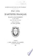 État civil da̓rtistes français