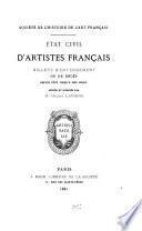 État civil da̓rtistes français