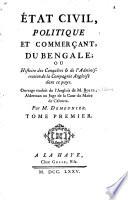 État civil, politique et commerçant, du Bengale