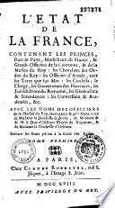 Etat de la France, contenant les princes, ducs et pairs... par Louis Trabouillet