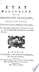 État Militaire De La République Française, Pur L'An ...
