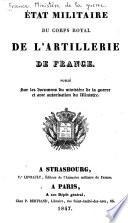 État militaire du Corps Royal de l'artillerie de France