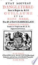 ETAT NOUVEAU D'ANGLETERRE, Sous le Regne du ROI GUILLAUME ET LA REINE MARIE.