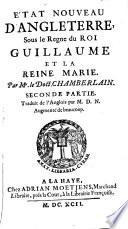 État Nouveau D'Angleterre, Sous le Regne du Roi Guillaume Et La Reine Marie