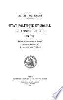 État politique et social de l'Inde du Sud en 1832