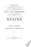 États des communes à la fin du XIXe siècle publié sous les auspices du Conseil général. ...