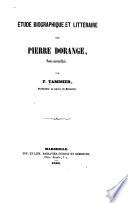 Étude biographique et littéraire sur Pierre Dorange