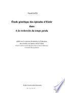 Etude génétique des épisodes d'Elstir dans A la recherche du temps perdu
