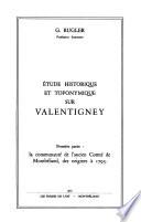 Étude historique et toponymique sur Valentigney: La communauté de l'ancien comté de Montbéliard, des origines à 1793