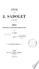 Étude sur J. Sadolet, 1477-1547