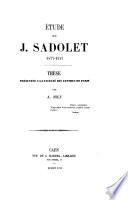 Etude sur J. Sadolet
