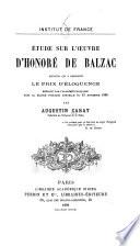 Étude sur l'oeuvre d'Honoré de Balzac