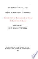 Étude sur la langue et le style de Leconte de Lisle
