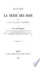 Étude sur la série des rois inscrits à la salle des ancêtres de Thoutmès III