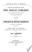 Etude sur le plaidoyer de Cicéron pro Roscio comoedo et la condictio certae pecuniae en droit romain
