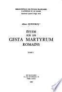 Etude sur les gesta martyrum romains: without special title