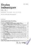 Études balkaniques