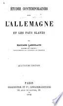 Études contemporaines sur l'Allemagne et les pays slaves