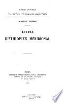 Études d'éthiopien méridional
