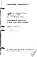 Etudes d'histoire et d'ethnologie juridiques