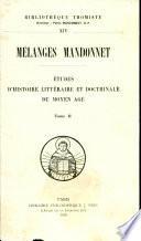Etudes D'histoire Litteraire Et Doctrinale Du Moyen-age