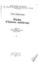Études d'histoire médiévale ...
