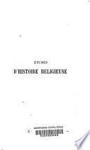 Études d'histoire religieuse