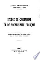 Études de Grammaire et de vocabulaire français