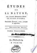 Études de la nature. Troisième édition, revue, corrigée et augmentée