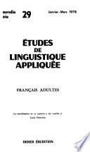 Etudes de linguistique appliquée