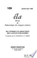 Etudes de linguistique appliquée