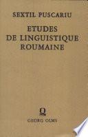 Etudes de linguistique roumaine