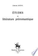 Études de littérature préromantique