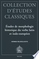 Etudes de morphologie historique du verbe latin et indo-européen