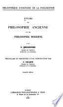 Études de philosophie ancienne et de philosophie moderne