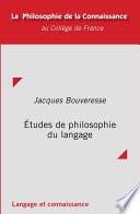 Études de philosophie du langage