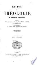 Études de théologie de philosophie et d'histoire
