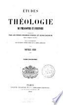 Etudes de théologie, de philosophie et d'histoire