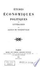 Études économiques, politiques et littéraires par Alexis de Tocqueville