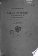 Études égyptiennes: 1er fasc. Romans et poésies du papyrus Harris n° 500. Fragments d'un conte fantastique remontant à la XIIe dynastie ; 2e fasc. Étude sur quelques peintures et sur quelques textes relatifs aux funérailles. Le Conte d'Apōpi et de Soknounrī ; 3e fasc. Les Chants d'amour du papyrus de Turin et du papyrus Harris n° 500. Fragment d'une version égyptienne de la fable des membres et de l'estomac. Quelques fragments inédits de la version thébaine des livres saints. Sur une version arabe du conte de Rhampsinite