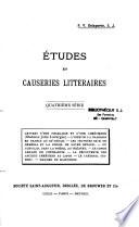 Etudes et causeries littéraires