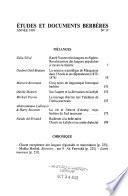 Etudes et documents berbères